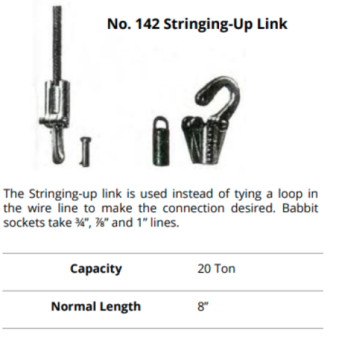 142 - STRING UP LINK,SOCKET CATCH 3/4,7/8,1