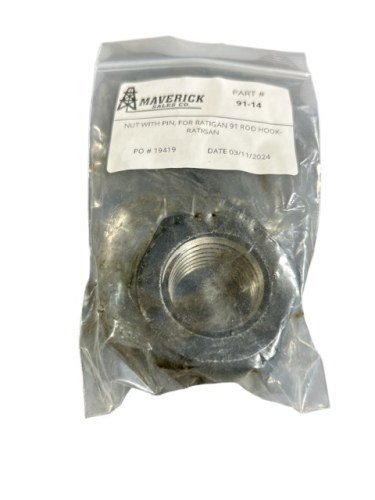 91-14 - NUT WITH PIN, FOR RATIGAN 91 ROD HOOK-RATIGAN