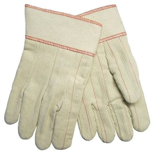 9018CDPCS - GLOVE,CORDED DOUBLE PALM (SAFETY CUFF) PER DOZ. (SOLD BY THE DOZ./12 DOZ. PER CASE)