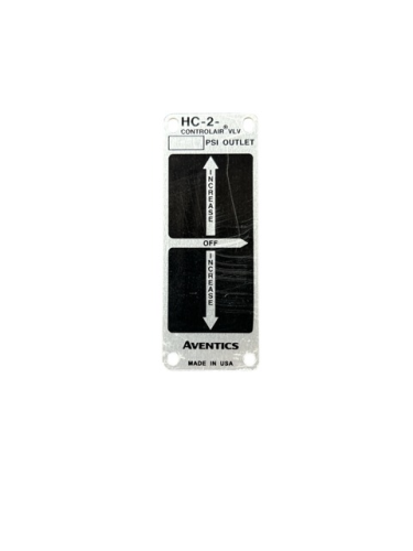 536566 - NAME PLATE,FOR HC-2 VALVES R431000075-REXROTH