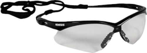 25676 - SAFETY GLASSES, CLEAR LENS W/ BLACK FRAME-NEMESIS